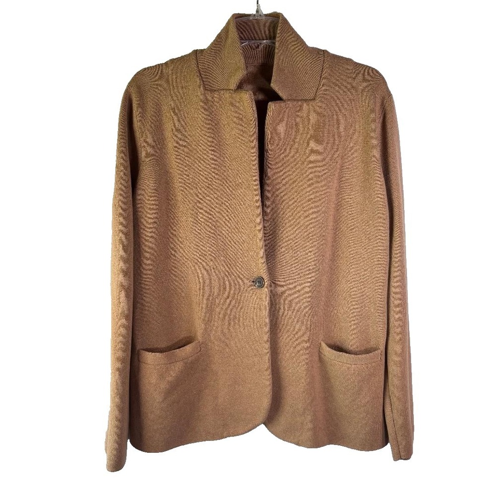 Re-Imagined by J Crew Neutral Beige Heavyweight Knit Open Cardigan Sweater
